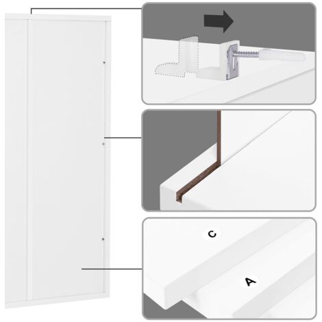 VASAGLE Bibliothèque, Étagère à 5 Niveaux, Meuble de Rangement, pour Salon, Bureau, Chambre, Cloison Séparateur, 50 x 24 x 80 cm, Blanc
