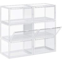 Songmics – Boîtes à chaussures transparentes – Lot de 6 empilables avec porte – Dimensions 36 x 28 x 22 cm – Pour pointure jusqu’à 46