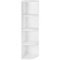 Vasagle – Étagère d'angle autoportante 4 niveaux – Panneau d'aggloméré 15mm – Charge max 15kg – Dimensions 30x30x129,5cm – LBC42WT