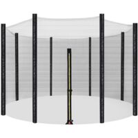 Songmics – Filet de sécurité pour trampoline 305 cm – Maille dense en PE 120 g/m² – Hauteur 1,80 m – Protection renforcée avec fermeture éclair double face