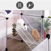 Enclos pour petit animal, clôture modulable, transparent LPC004W01 - Blanc