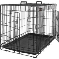 Feandrea – Cage pour chien 122 x 74,5 x 80,5 cm – 2 portes verrouillables – Fer traité anti-rouille – Pliable et facile à transporter