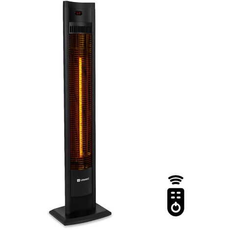 VONROC Riscaldatore a colonna a infrarossi 2000W. 2 livelli di calore.  Protezione IP44. Con telecomando. Modello