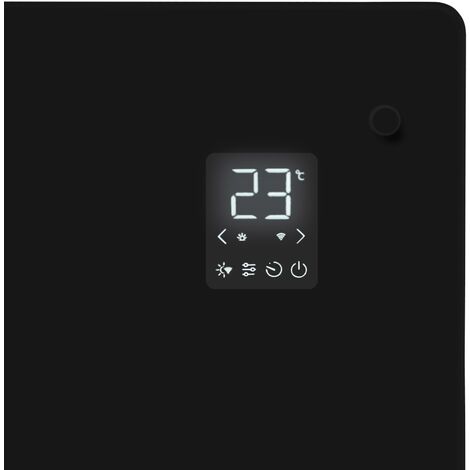 VONROC Riscaldatore elettrico di lusso - Stufa elettrica -Termoconvettore  smart a pannello in vetro - 2000W - Nero Controllo