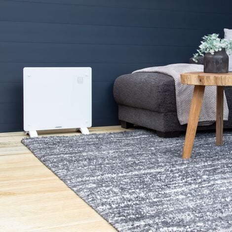 VONROC Riscaldatore elettrico di lusso - Termoconvettore smart a pannello  in vetro stufa elettrica - 1000W - Bianco - Controllo manuale e Wifi