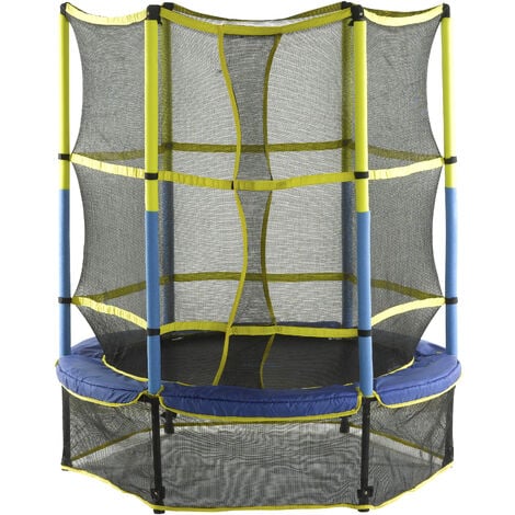 Upper Bounce 55" 140cm Baby Kids Junior Trampoline & Enclosure Safety Net for Indoor, Outdoor, Garden