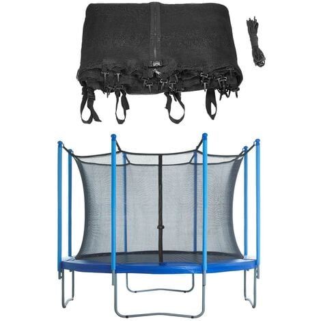 8ft Trampoline Replacement Enclosure Surround Safety Net | Protective Inside Netting with Adjustable Straps | Compatible with 8 Straight Poles or 4 Arches
