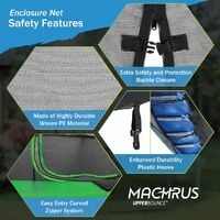 8ft Trampoline Replacement Enclosure Surround Safety Net | Protective Inside Netting with Adjustable Straps | Compatible with 8 Straight Poles or 4 Arches