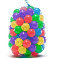 Soft Plastic Ball Pit Balls for Trampoline, Play Tent, Ball Pools, Indoor & Outdoor Play | Crush Proof, Non-Toxic, Phthalate & BPA Free | 100 Mixed Coloured Balls