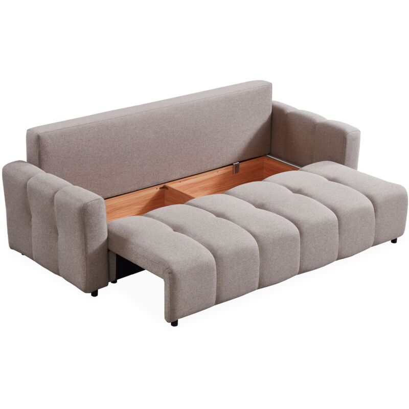 Canapé 3 Places Convertible Zanussi - Cuir Italien Jaune - État Impeccable Avec Matelas 11cm