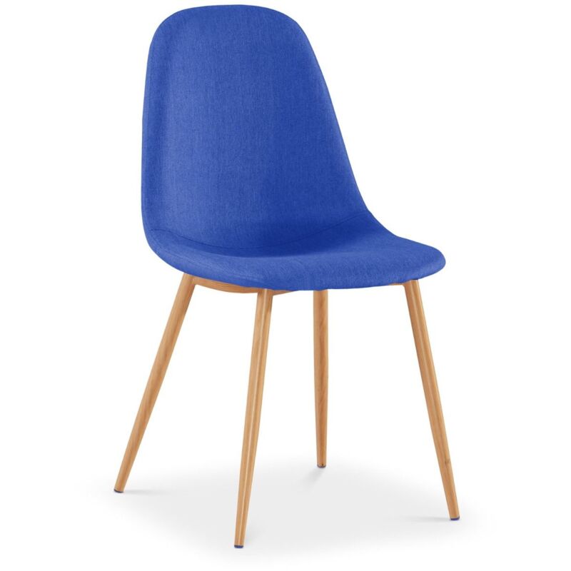 Lot de 4 chaises scandinaves gao tissu bleu - Conforama