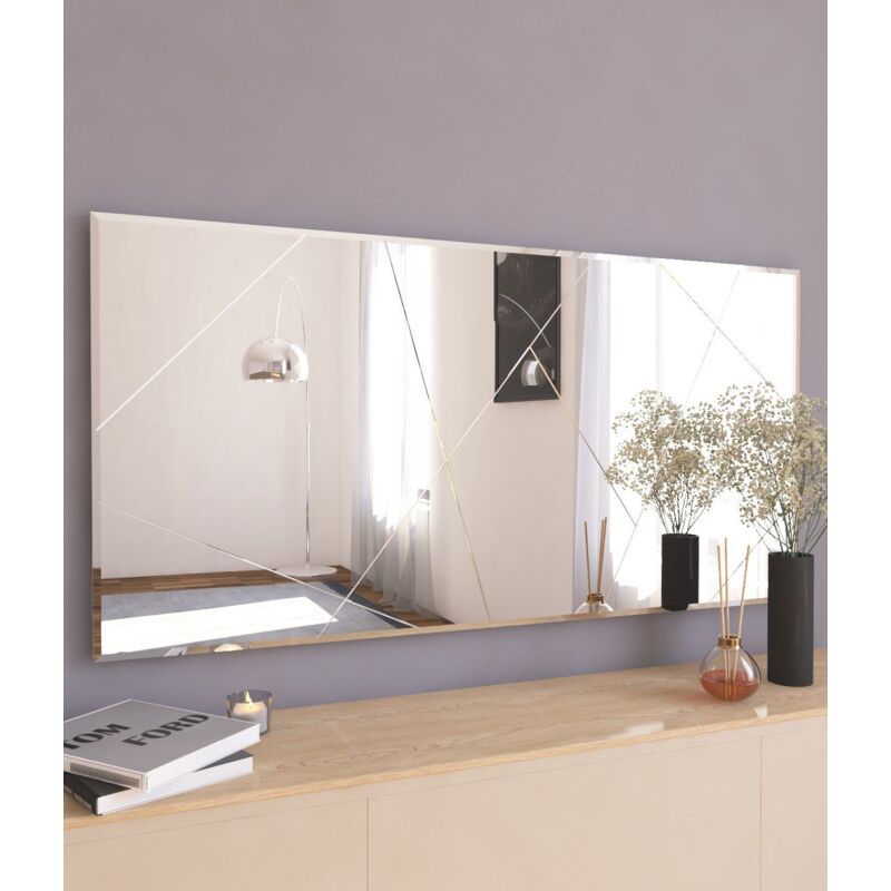 Miroir murale décoratif Ocefis L120xH60cm Motif Losange