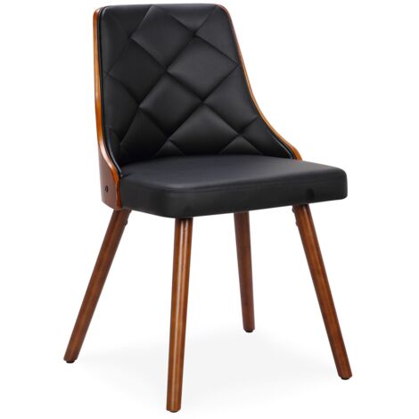 Lot de 6 chaises scandinaves Lalix Bois Noisette et Noir (1/5)