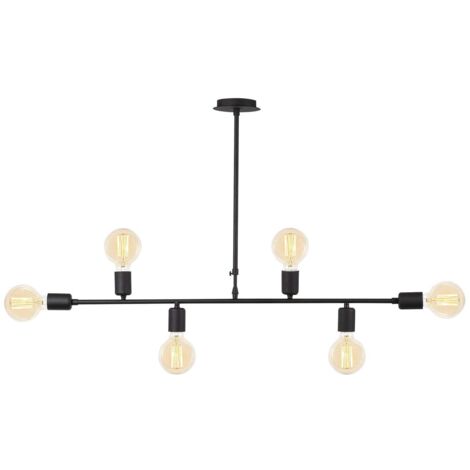 Plafonnier 6 branches Lampe à suspension Lustre Lampe de couloir Lampe de bureau