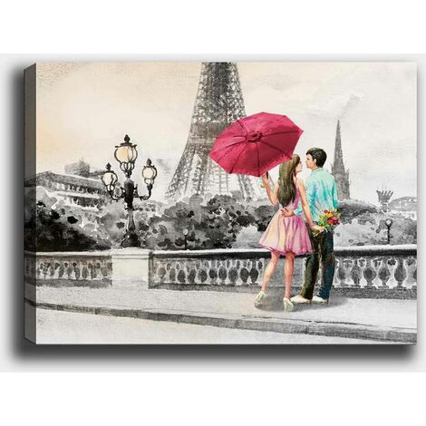 Tableau Les amoureux sous le parapluie