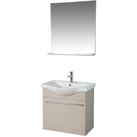 EMKE Armoire à miroir avec miroir poignée invisible Armoire miroir de salle  de bain avec étagères en verre réglables en hauteur 75×65cm Blanc