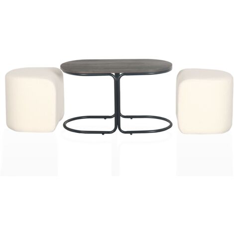 DecoInParis Table Basse design Verre Noir et métal rectangulaire SOLAL