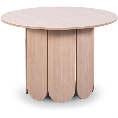 Cotecosy – Table ronde extensible 310cm – Style japandi – Bois clair – Rallonges intégrées pour 6 à 14 personnes