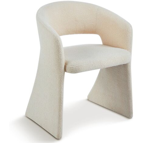 Lot de 6 chaises design Tootsie Tissu bouclette Crème (1/5)