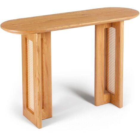 Console avec cannage 40x120cm Bohemia Chêne clair et Rotin (1/4)