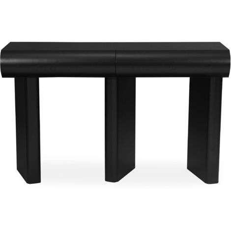 Cotecosy – Console noire 2 tiroirs L121cm – Pieds obliques en bois M.D.F. – Élégante et graphique pour entrée contemporaine (1/5)