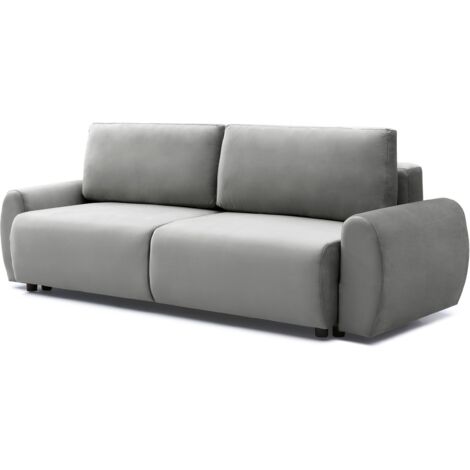 Canapé convertible 3 places Traviata Velours Gris