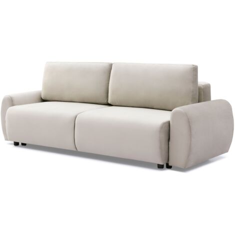 Canapé Convertible 3 Places Gris – Poltrone E Sofa, Tissu, Occasion