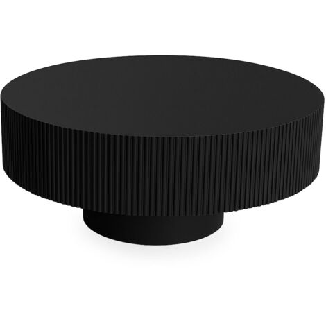 Table ronde L78,5cm avec rainures verticales scuptées Pulsar Noir (1/5)
