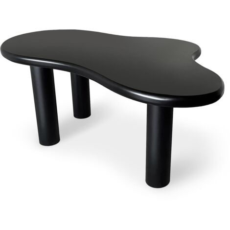 Cotecosy – Table de salle à manger nuage asymétrique L180 x P100 cm – 6 places – Bois MDF noir mat – Design contemporain