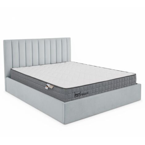 Pack Lit-coffre Songe + Matelas Bedream 180x200cm Velours Argent