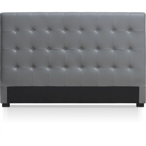 Cotecosy – Tête de lit capitonnée 180cm gris – Design chic – Largeur 180cm – Simili cuir et P.U. – Hauteur 120cm