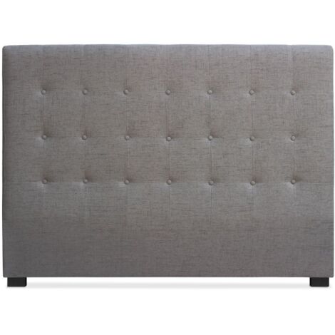 Cotecosy – Tête de lit Luxor 160cm – Tissu taupe – Capitonnage classique-chic – Dimensions L160 x H120 cm – Pour sommier standard 160cm (1/4)