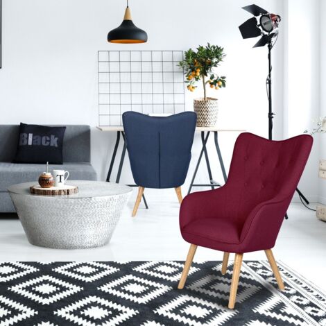Fauteuil scandinave Klarys Tissu Violet