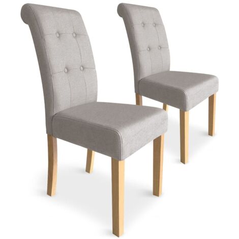 Lot de 2 chaises Adam Tissu Beige (1/5)