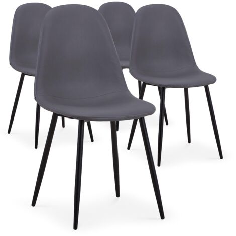 Lot de 4 chaises Gao Simili P.U. Gris (1/5)