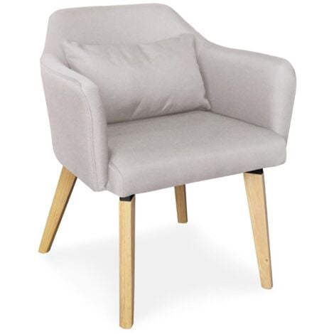 Chaise / Fauteuil scandinave Shaggy Tissu Beige