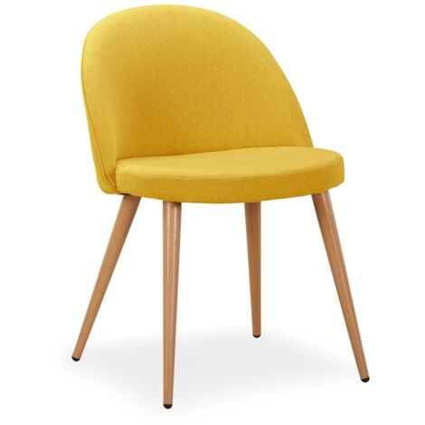 Lot de 2 chaises scandinaves Maury tissu Jaune