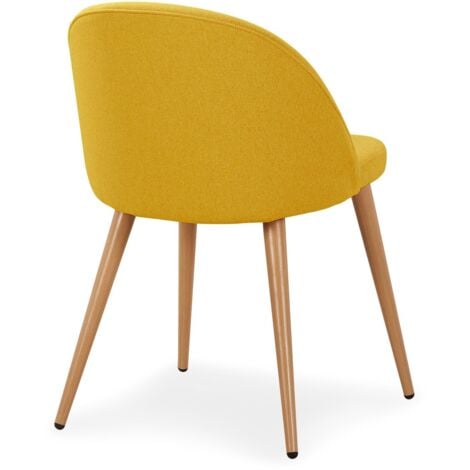 Lot de 2 chaises scandinaves Maury tissu Jaune
