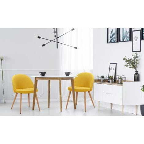 Lot de 2 chaises scandinaves Maury tissu Jaune