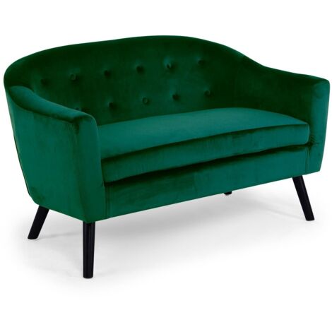 Canapé 2 places scandinave Savoy Velours Vert (1/5)