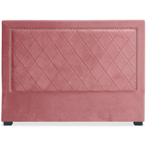 Cotecosy – Tête de lit 160cm en velours rose – Dimensions L160 x H120 cm – Élément décoratif chic pour chambre – Revêtement doux et cocooning (1/5)
