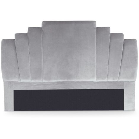 Cotecosy – Tête de lit 180 cm en velours argent – Hauteur 120 cm – Élégante pour chambre moderne – Revêtement doux et soyeux (1/5)