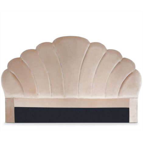 Cotecosy – Tête de lit Mermaid 180 cm – Velours taupe – Matelassée – Dimensions L180 x H120 cm – Décoration contemporaine