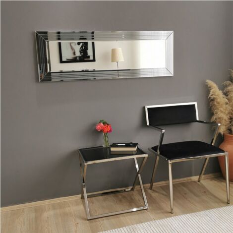 Miroir mural encadré Decker L110cm Bois naturel et Noir