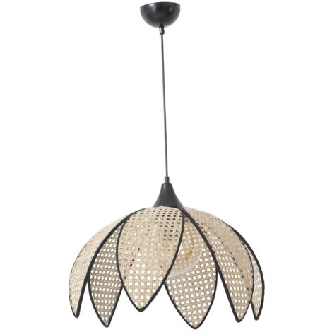 Suspension forme de fleur Mehretu D40cm Rotin Beige