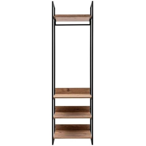 Armoire semi-ouverte style industriel Fodienda L192cm avec 1 porte