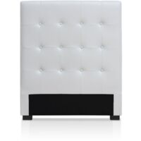 Cotecosy – Tête de lit capitonnée 90cm blanc – Design épuré – Installation facile – Pour lit une place – Dimensions L90 x H120 cm