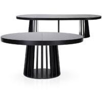 Cotecosy – Table ovale extensible 3 mètres – 6 places – Bois/M.D.F. – Design chic et sobre – Pied central stable