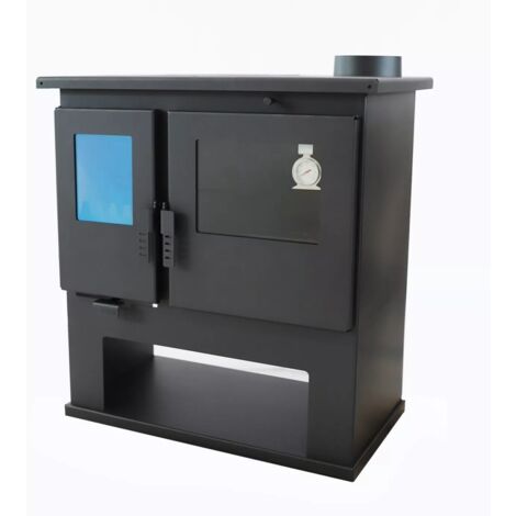 Stufa a Legna da Cucina Verso CS Lite - 7.7 kW con Forno e Piastra Superiore in Metallo, Uscita Fumi Laterale Destra
