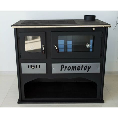 Stufa a legna con forno da cucina. MarcaPrometey 11 KW modello Praktik Lux